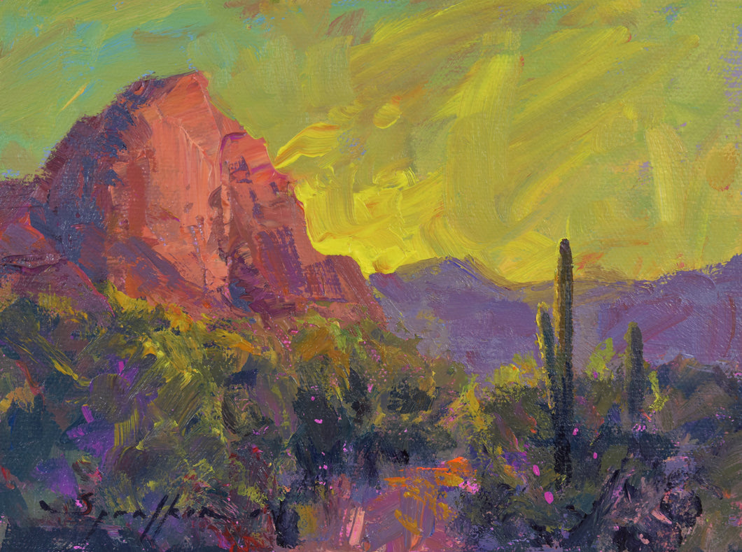 Southwest Song 6x8 inch Red Rock Sunrise by Edward Sprafkin