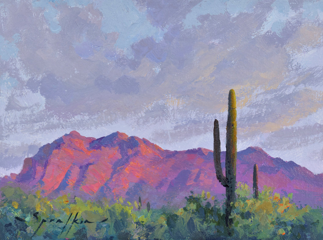 Morning Shadows 6x8 inch Southwest Landscape by Edward Sprafkin