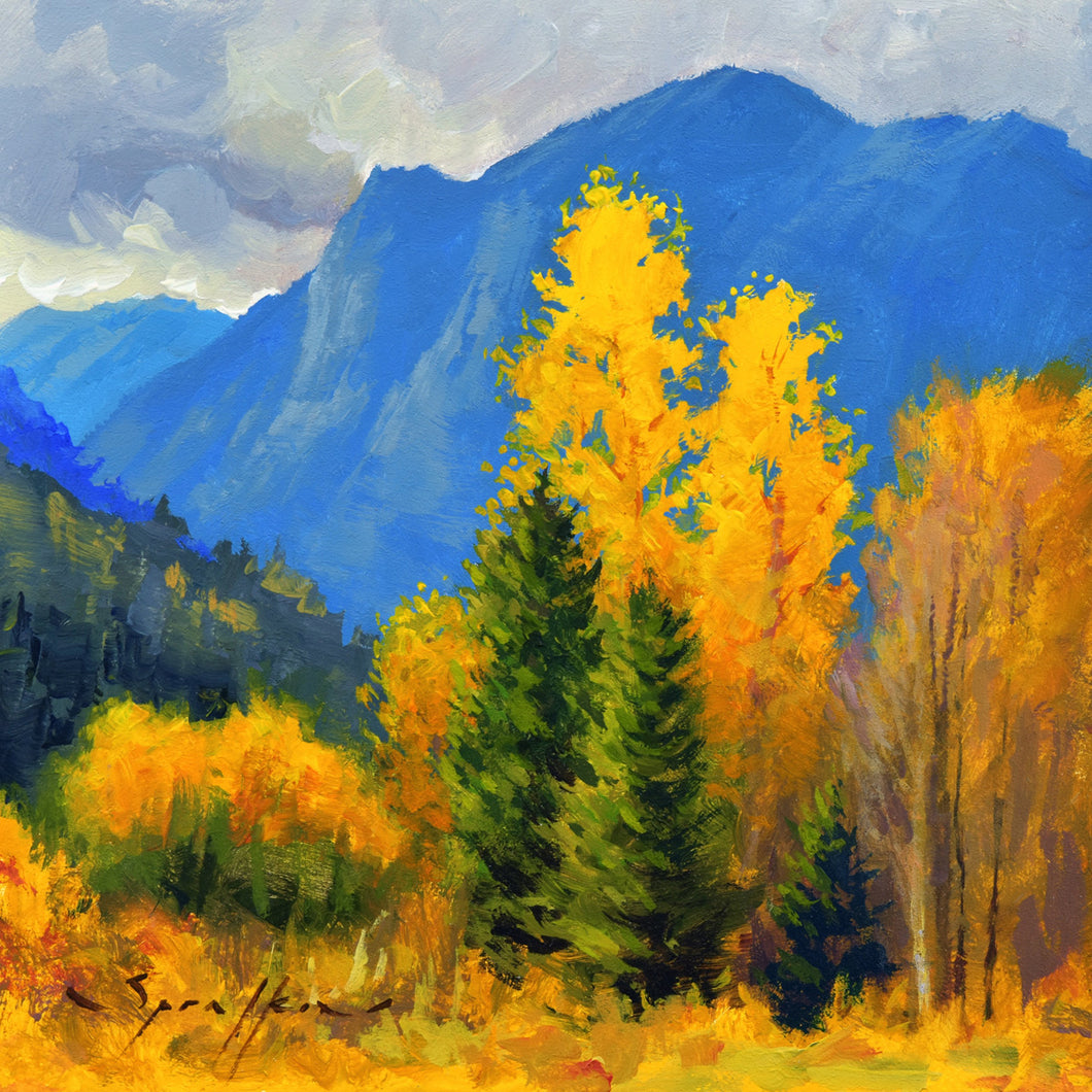 Golden Aspen Colorado Mountain Art painting by Edward Sprafkin