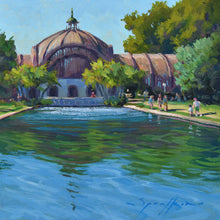 Load image into Gallery viewer, Balboa Park Lily Pond 6x6 inch California landscape painting by Edward Sprafkin

