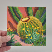 Load image into Gallery viewer, Barrel Cactus Ball 6x6 inch Southwest Art Painting by Edward Sprafkin
