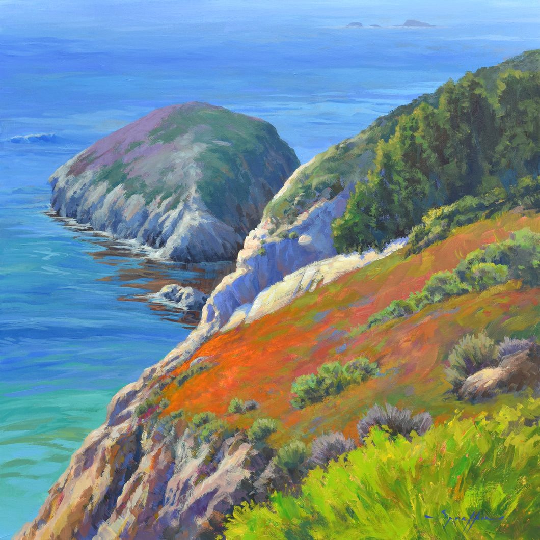 Point Lobos 24x24 inch Fine Art Landscape Painting by Edward Sprafkin
