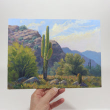 Load image into Gallery viewer, Southwest Scene 9x12 inch Saguaro cacti art by Edward Sprafkin
