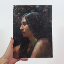 Load image into Gallery viewer, Studio Light 12x9 inch female portrait model painting by Edward Sprafkin
