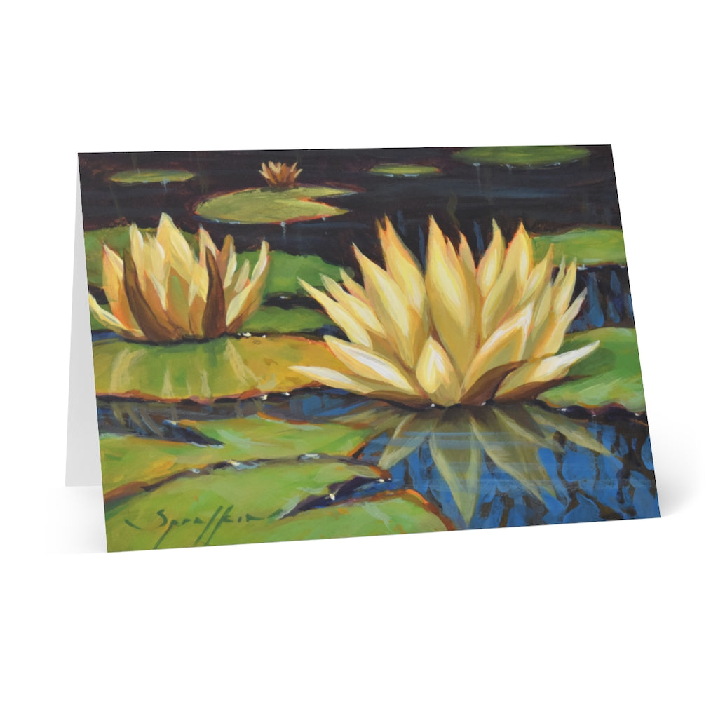 Water Lilies Blank Interior Greeting Cards (8 pcs)